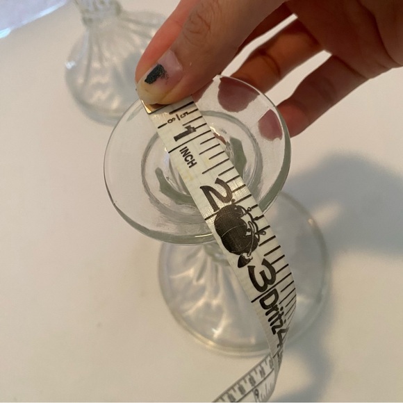 vintage set of 2 glass crystal candlestick holders - Picture 4 of 7